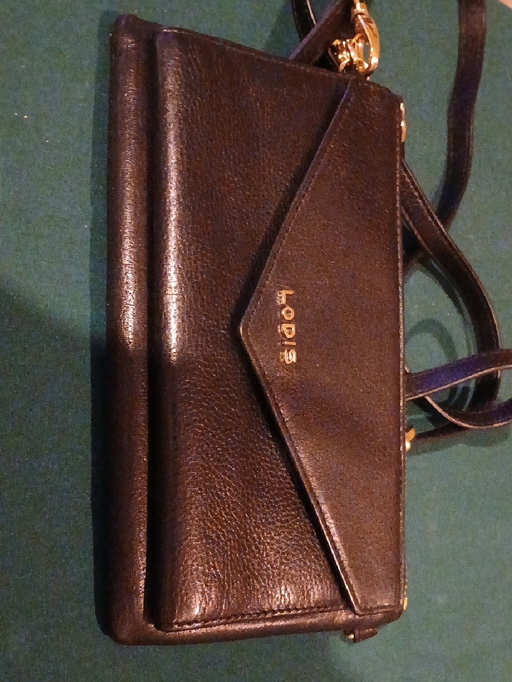 Lodis Black Crossbody Bag with Gold Hardware